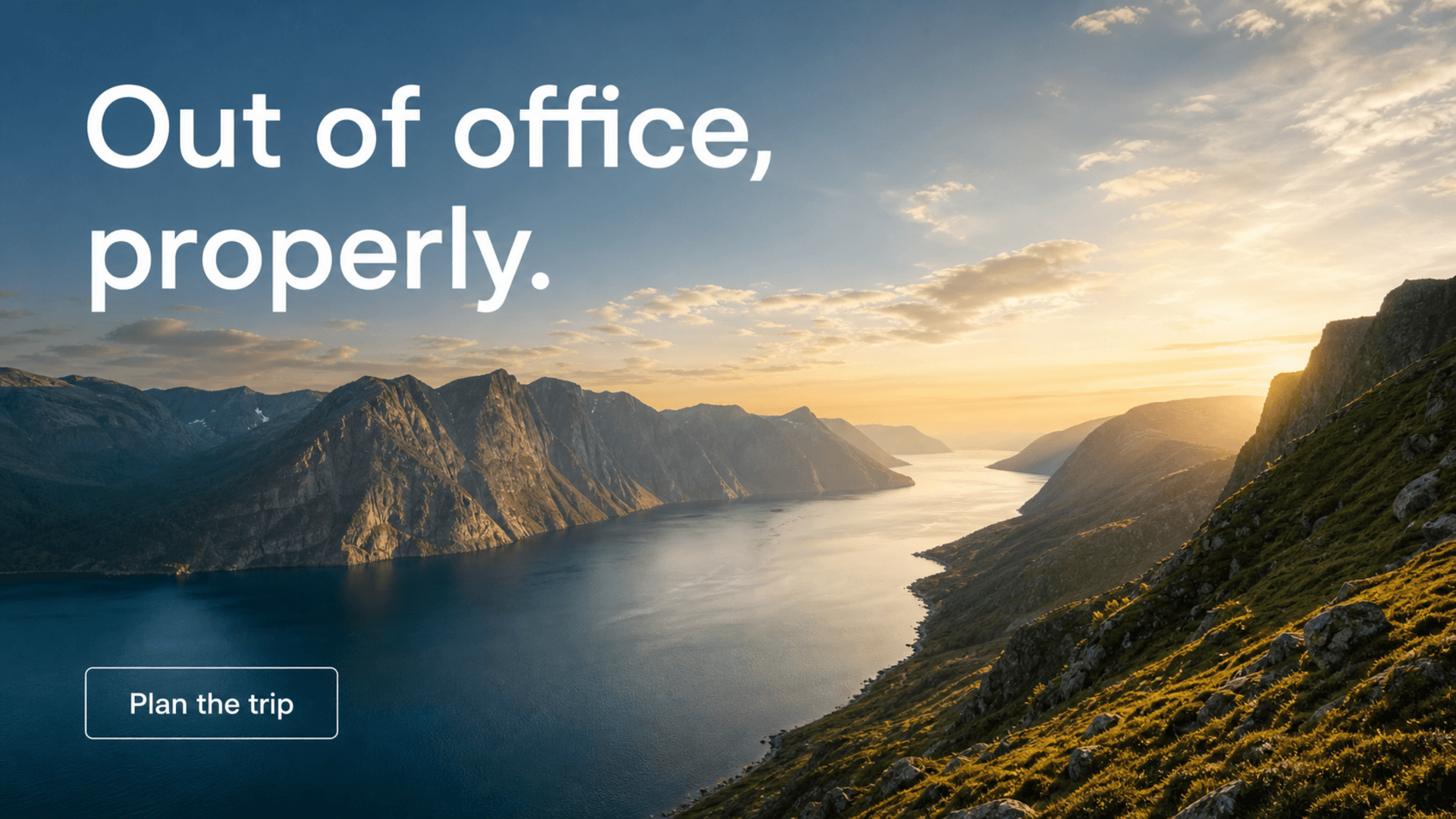 Travel ad for Northbound reading "Out of office, properly."