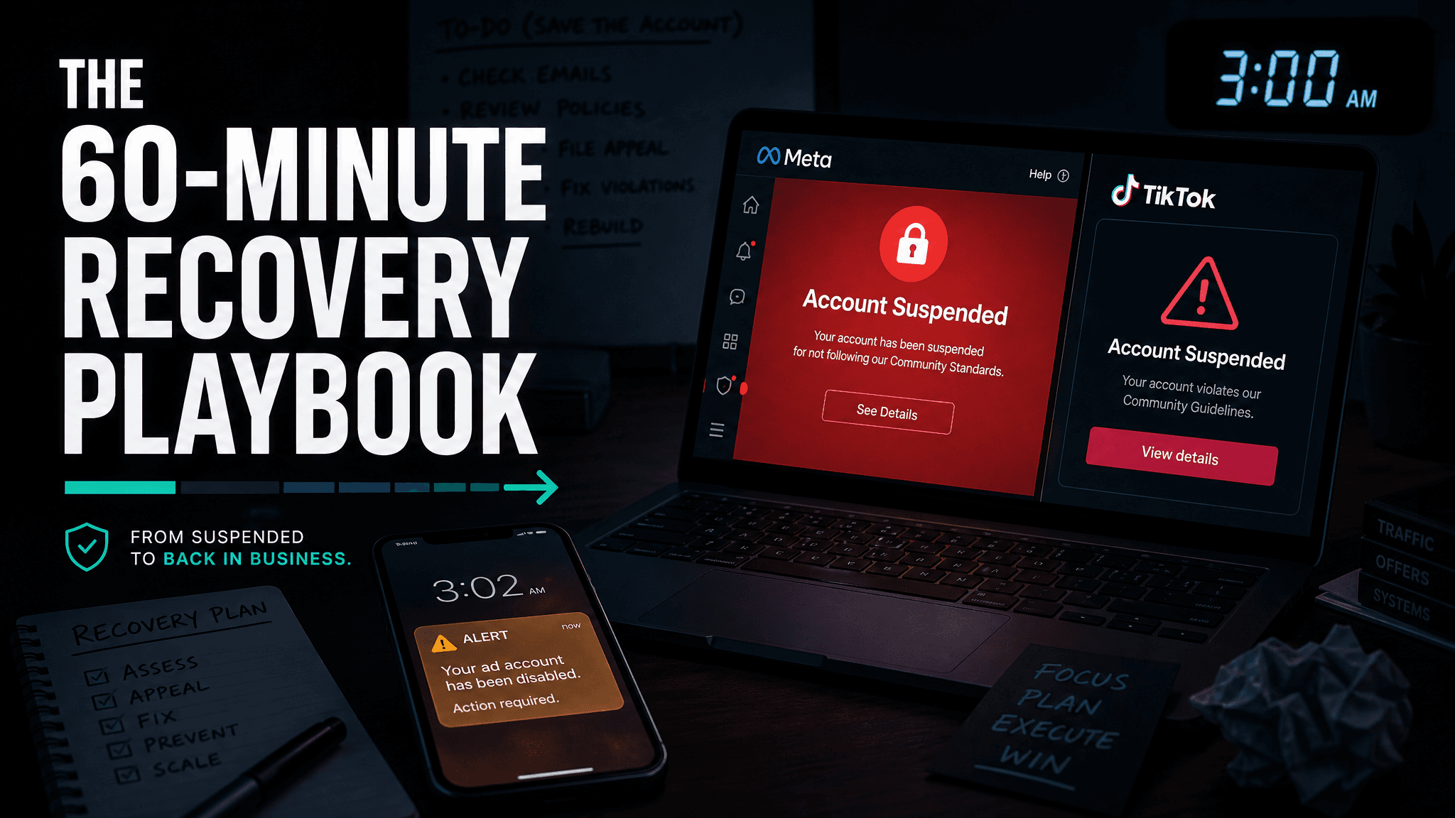 3 AM Account Suspended: A 60-Minute Recovery Playbook